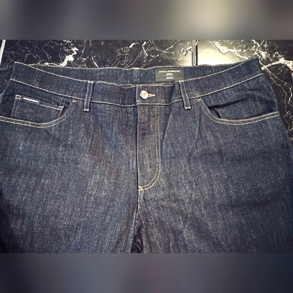 NWOT DOLCE & GABBANA Dark Wash Slim Jeans 👖 - US 42”, Dark Blue - Picture 3 of 8